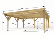 Přístřešek na 2 auta 626x620 cm BSH