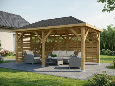 <span class="jp_product_title">Dřevěná pergola Altán Viktoria+Bergamo 270x470</span>