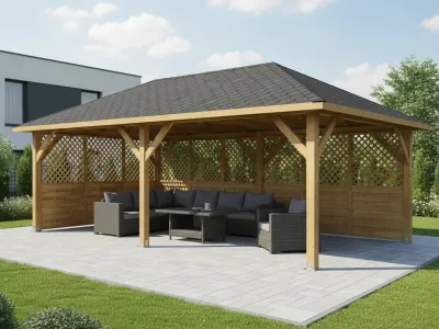 <span class="jp_product_title">Dřevěná pergola Altán Viktoria XXL+Rimini 390x640</span>