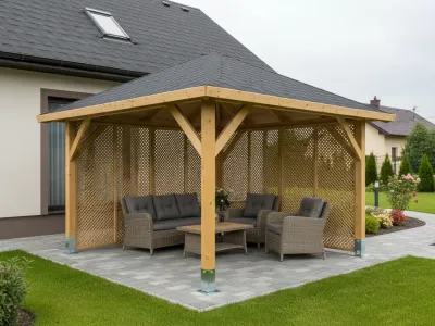 <span class="jp_product_title">Dřevěná pergola Altán Sicílie+Milano 330x330</span>