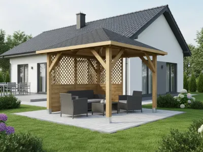 <span class="jp_product_title">Dřevěná pergola Altán Borneo+Rimini 265x265</span>