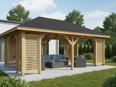 <span class="jp_product_title">Dřevěná pergola Altán Viktoria XXL+Verona 390x640</span>