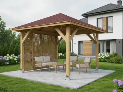 <span class="jp_product_title">Dřevěná pergola Altán Borneo+Milano 265x265</span>