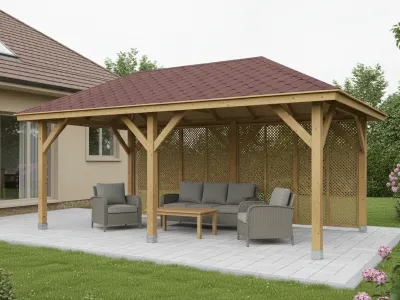 <span class="jp_product_title">Dřevěná pergola Altán Viktoria L+Milano 290x540</span>