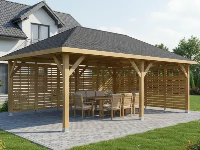 <span class="jp_product_title">Dřevěná pergola Altán Viktoria XXL+Bergamo 390x640</span>