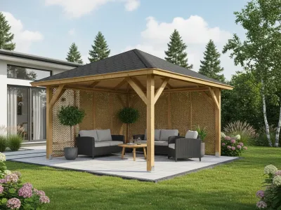 <span class="jp_product_title">Dřevěná pergola Altán Kuba+Milano 370x370</span>