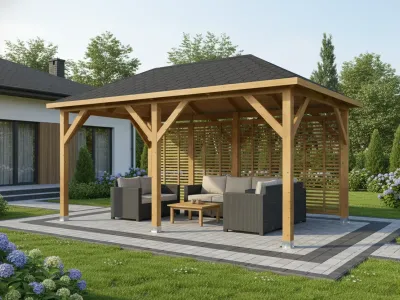 <span class="jp_product_title">Dřevěná pergola Altán Viktoria+Italia 270x470</span>