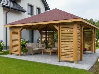 <span class="jp_product_title">Dřevěná pergola Altán Kuba Maxi+Verona 490x490</span>