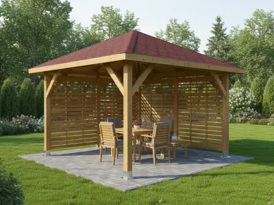 <span class="jp_product_title">Dřevěná pergola Altán Sicílie+Bergamo 330x330</span>