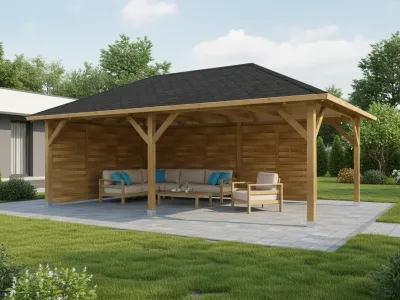 <span class="jp_product_title">Dřevěná pergola Altán Viktoria XXL+Roma 390x640</span>