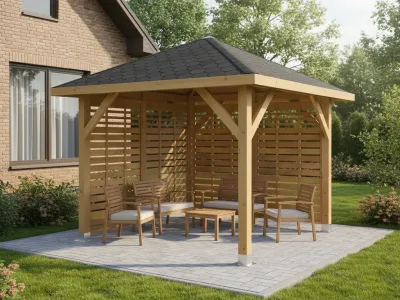 <span class="jp_product_title">Dřevěná pergola Altán Borneo+Bergamo 265x265</span>