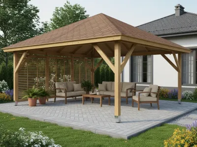 <span class="jp_product_title">Dřevěná pergola Altán Kuba Maxi+Italia 490x490</span>