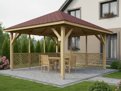 <span class="jp_product_title">Dřevěná pergola Altán Kuba L+Ester90 400x400</span>