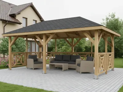 <span class="jp_product_title">Dřevěná pergola Altán Viktoria L+Grande 290x540</span>