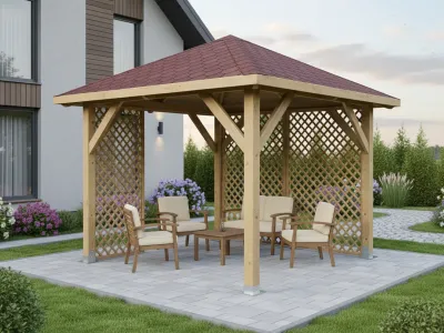 <span class="jp_product_title">Dřevěná pergola Altán Borneo+Ester 265x265</span>