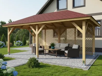 <span class="jp_product_title">Dřevěná pergola Altán Viktoria L+Ester 290x540</span>
