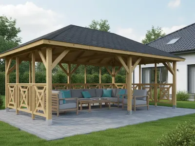 <span class="jp_product_title">Dřevěná pergola Altán Viktoria XXL+Grande 390x640</span>