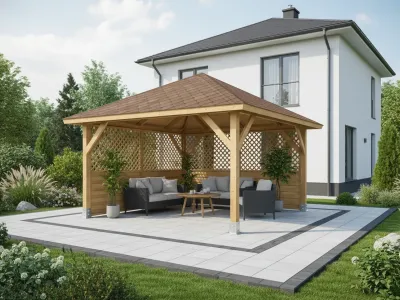 <span class="jp_product_title">Dřevěná pergola Altán Kuba+Rimini 370x370</span>