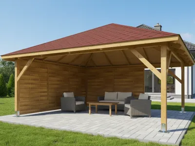 <span class="jp_product_title">Dřevěná pergola Altán Kuba Maxi+Roma 490x490</span>