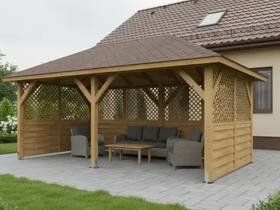 <span class="jp_product_title">Dřevěná pergola Altán Viktoria L+Rimini 290x540</span>