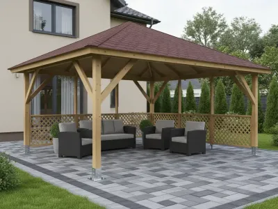 <span class="jp_product_title">Dřevěná pergola Altán Kuba Maxi+Ester90 490x490</span>