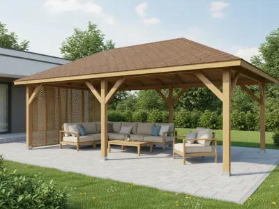 <span class="jp_product_title">Dřevěná pergola Altán Viktoria XXL+Milano 390x640</span>