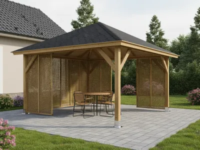 <span class="jp_product_title">Dřevěná pergola Altán Kuba L+Milano 400x400</span>