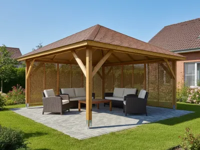 <span class="jp_product_title">Dřevěná pergola Altán Kuba Maxi+Milano 490x490</span>