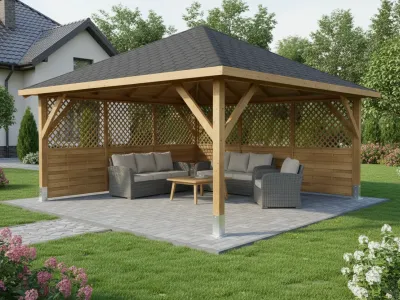 <span class="jp_product_title">Dřevěná pergola Altán Kuba Maxi+Rimini 490x490</span>