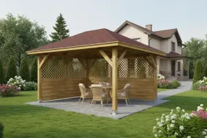 <span class="jp_product_title">Dřevěná pergola Altán Ibiza+Rimini  300x400</span>