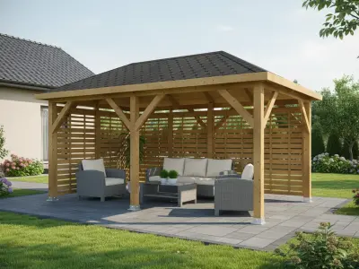 <span class="jp_product_title">Dřevěná pergola Altán Viktoria+Bergamo 270x470</span>