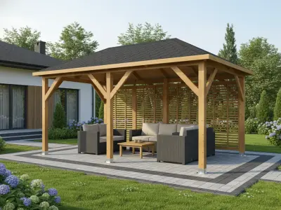 <span class="jp_product_title">Dřevěná pergola Altán Viktoria+Italia 270x470</span>