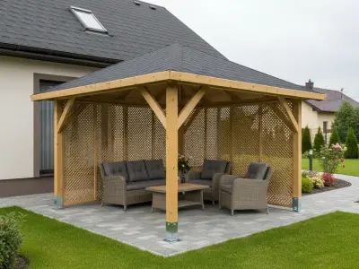 <span class="jp_product_title">Dřevěná pergola Altán Sicílie+Milano 330x330</span>