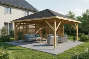 <span class="jp_product_title">Dřevěná pergola Altán Kuba Maxi+Bergamo 490x490</span>