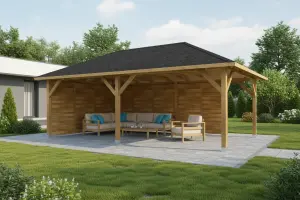 <span class="jp_product_title">Dřevěná pergola Altán Viktoria XXL+Roma 390x640</span>