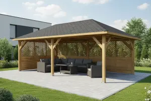 <span class="jp_product_title">Dřevěná pergola Altán Viktoria XXL+Rimini 390x640</span>