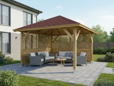 <span class="jp_product_title">Dřevěná pergola Altán Sicílie+Rimini 330x330</span>