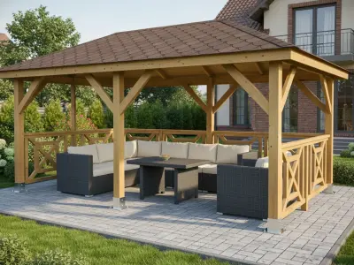 <span class="jp_product_title">Dřevěná pergola Altán Viktoria+Grande 270x470</span>