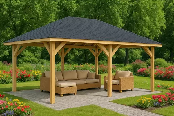 <span class="jp_product_title">Dřevěná pergola Altán Viktoria XXL 390x640</span>