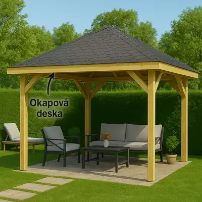 Pergola drevena - Okapova deska